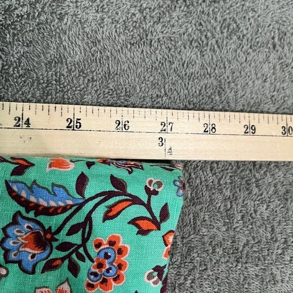 Boden Cross Over Linen Jumpsuit Womens 4 Green Pink Floral‎ Sleeveless Boho NEW - Picture 11 of 13